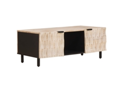Conjunto 1 Mesa De Sala De Estar Vidaxl Branco Madeira De Mangueira Maciça (100 X 54 X 40 Cm)
