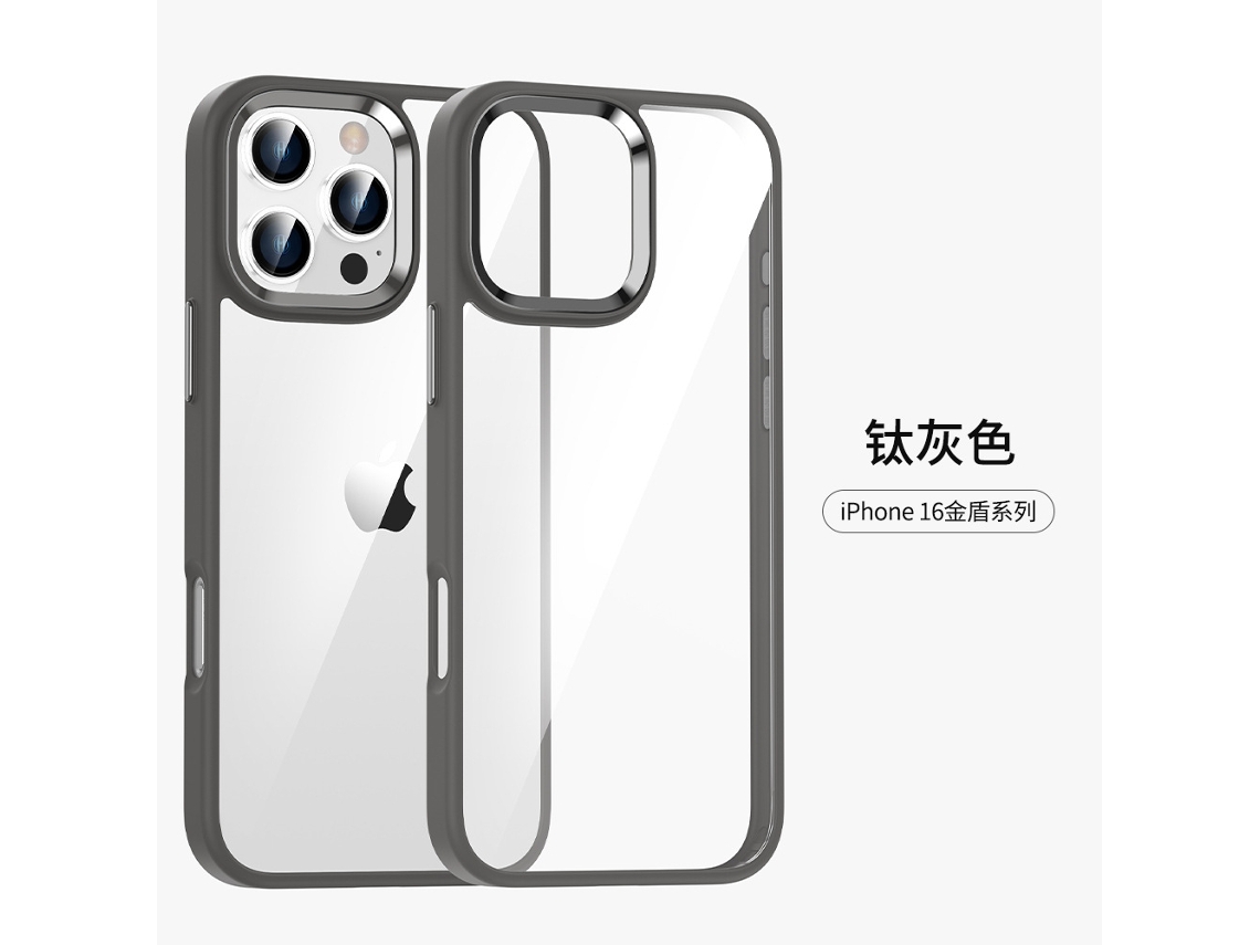 Capa Para Iphone 17 Cinza Titânio Fosco Transparente Com Cobertura Total