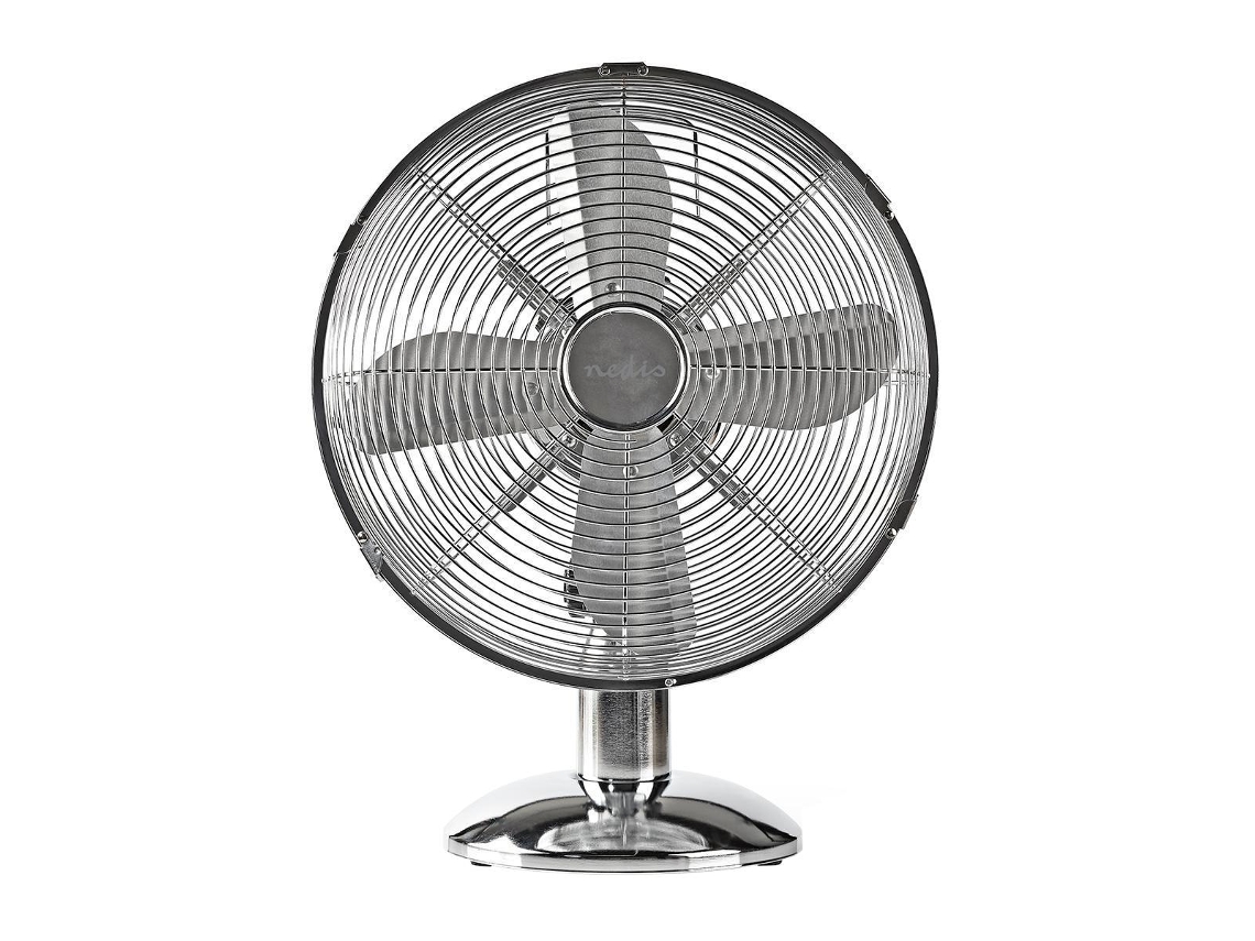 Ventilador De Mesa Com 3 Velocidades, Prata Cromada