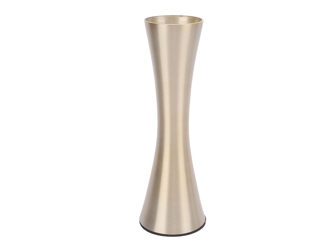 Baok - Vaso de flores alto, fino e dourado em metal, peça central decorativa moderna para casa e escritório.