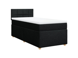 Cama com Molas/colchão 100x200 Cm Tecido Preto MAISON EXCLUSIVE