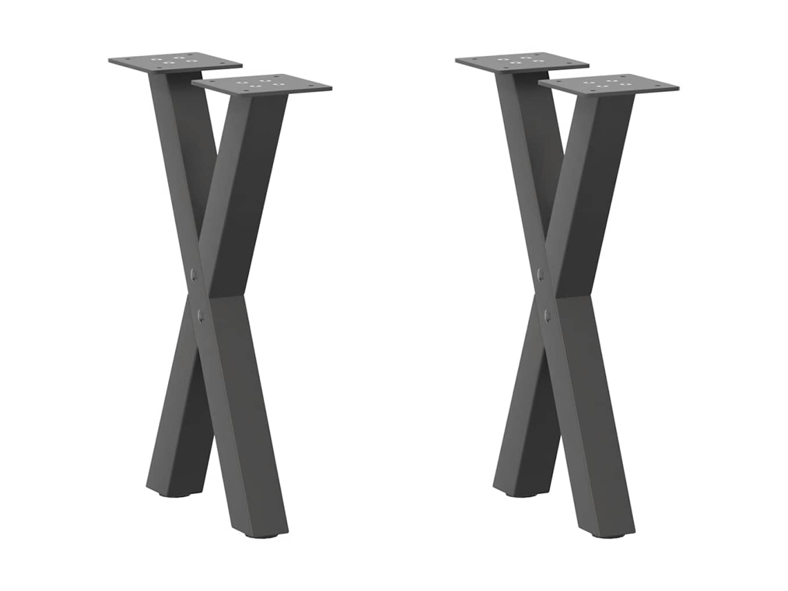 Vidaxl Pés Para Mesa De Centro Em Formato De X, 2 Peças, Antracite, 28x(42-43) Cm, Aço