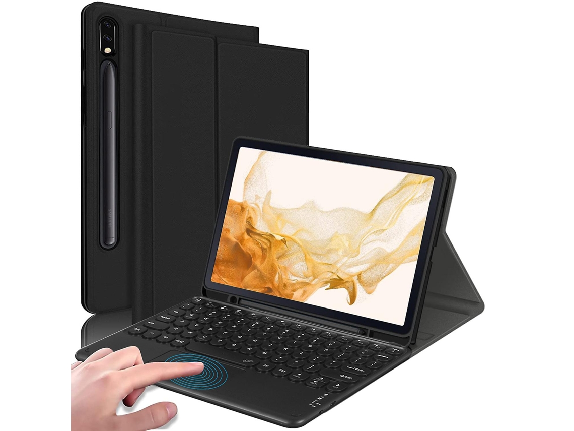 Lurelia Teclado Touchpad Bluetooth, Sem Fio, Layout Inglês, Touchpad, Cor Azul Para Tablet, Laptop, Ipad/ios