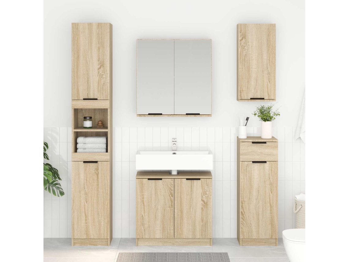 Vidaxl Armário De Banheiro Carvalho Sonoma 64,5 X 33,5 X 59 Cm