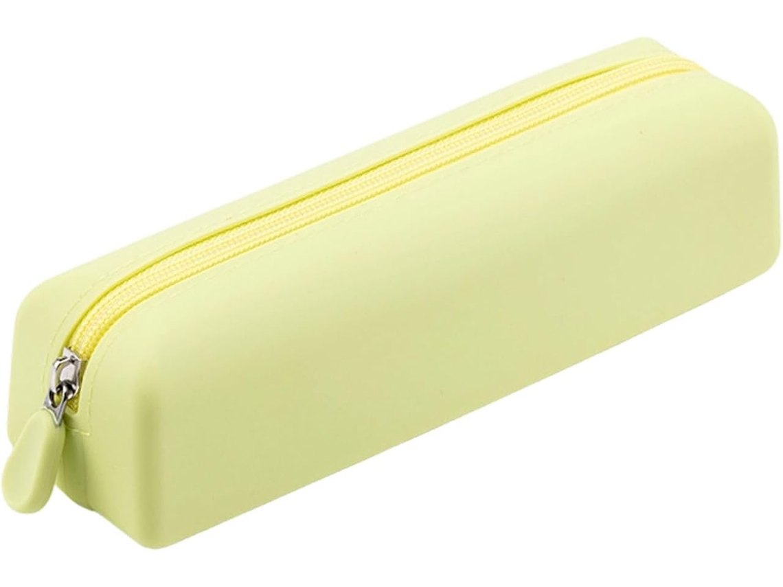 Estojo De Lápis Com Zíper Em Silicone, Porta-lápis Com Capacidade Para Várias Canetas, Acessórios Cosméticos Para Estudantes.
