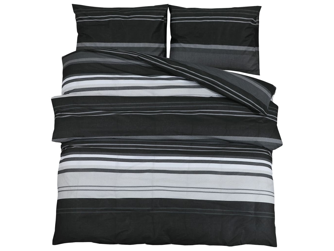 Duvet Cover Set, Duvet Cover Sets Vidaxl Preto Algodão (140 X 200 Cm + 50 X 75 Cm)