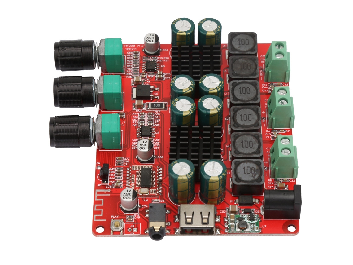 Laxiscreed Amplificador De Áudio Digital Com Bluetooth 4.2 E Som Estéreo 2.1 Kanis