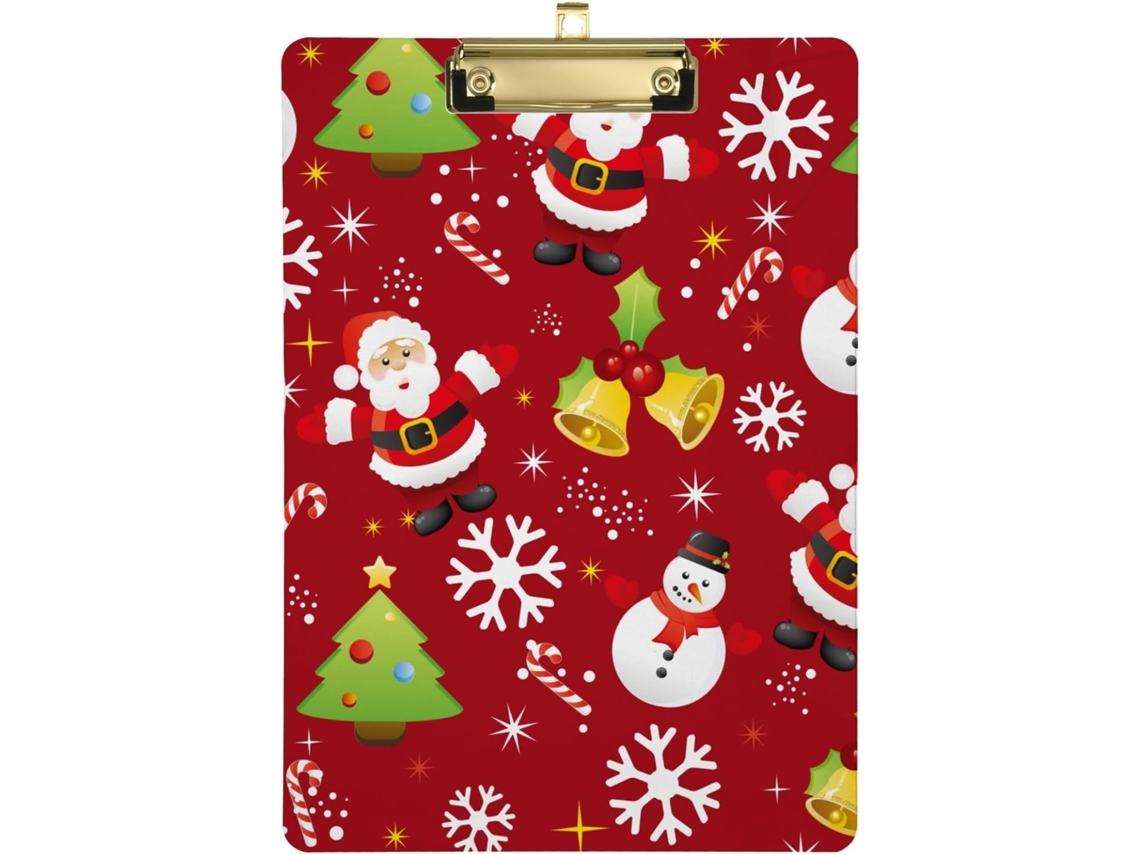 Prancheta Fina de Metal com Estampa Natalina para Crianças 31,8 X 22,9 0,3 Cm Durável Resistente