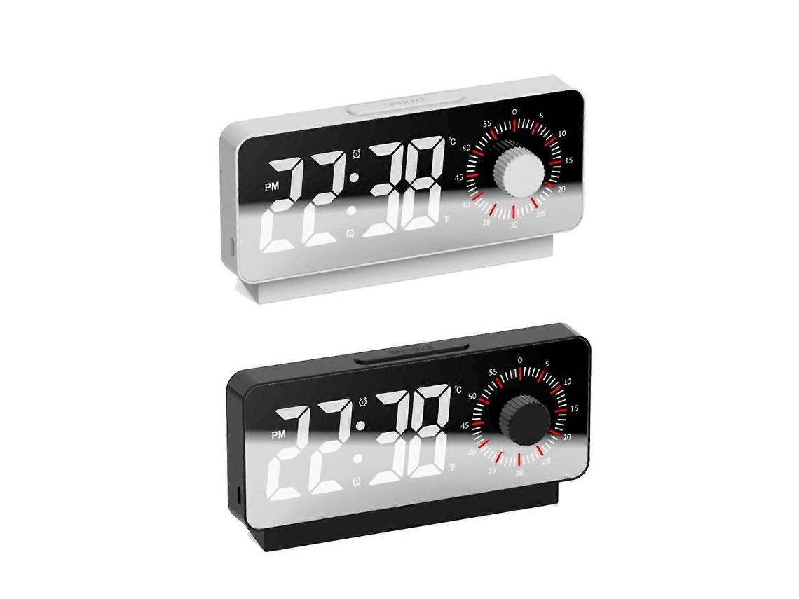 Relógio Despertador Digital Com Timer Visual Espelho Temperatura Snooze