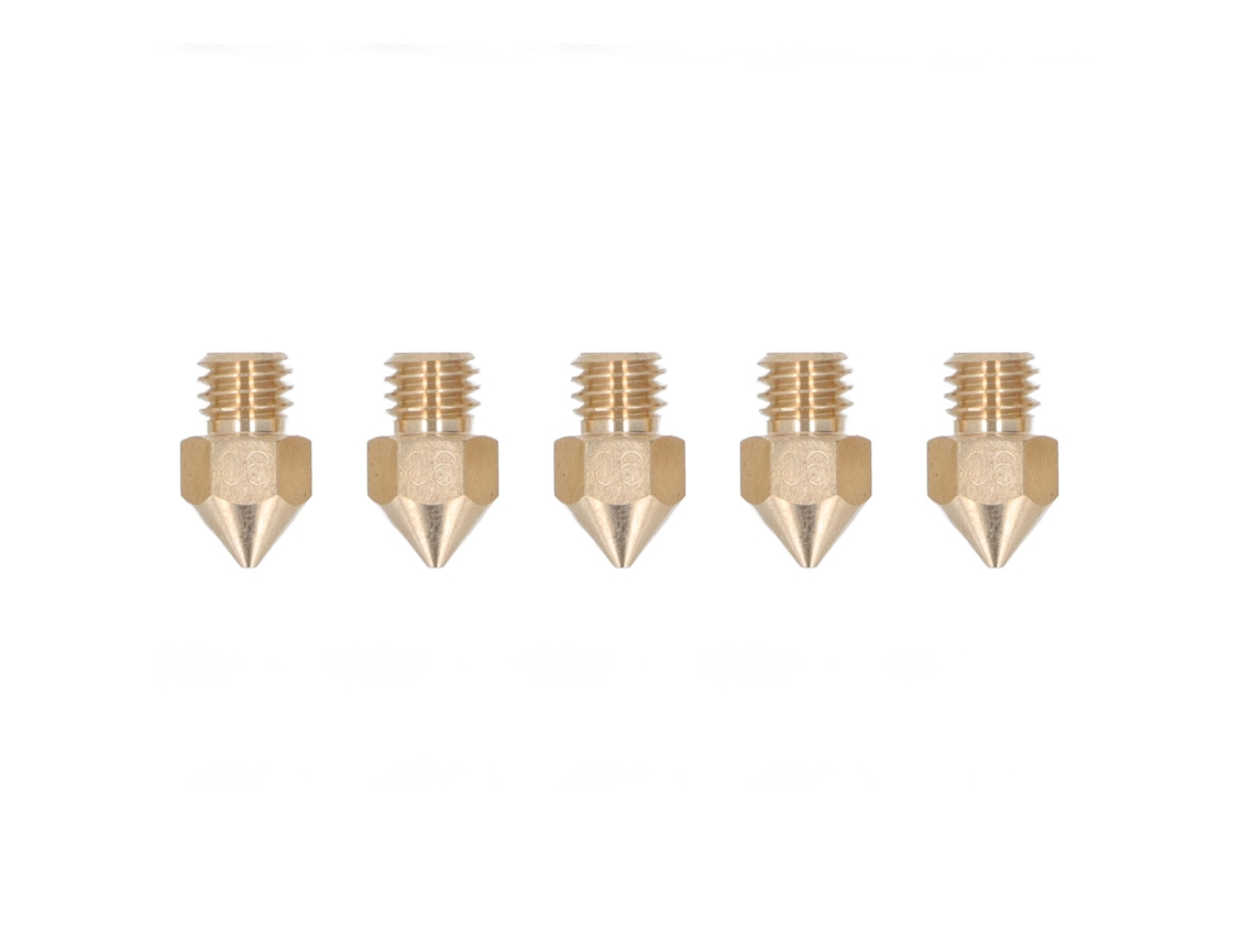 Bicos Para Impressora 3d M6 De 5 Peças Em Latão Com Alta Condutividade Térmica Para Filamento Cr10 De 1,75 Mm E 0,6 Mm Aquaforge
