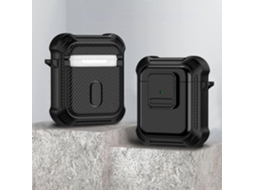 Camada protetora para fones de ouvido AirPods de 1/2 polegada em TPU + PC - à prova de choque com interruptor. GIECY