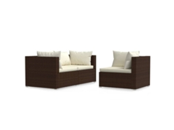 Garden Lounge Set, Garden Lounge Sets Vidaxl Marrom Rattan / Vime (n/a)