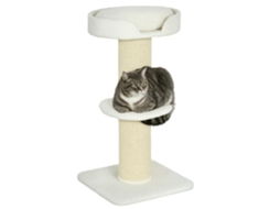 Árvore Para Gatos Com Poste Para Arranhar, Centro De Atividades, 2 Plataformas E Almofada Creme.
