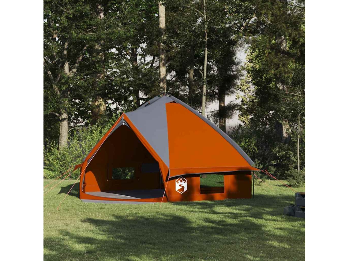 Vidaxl Tenda Teepee Para 8 Pessoas 8 Pessoa Cinza E Laranja