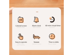 Cronômetro Digital Visual para Crianças com Alarme e Snooze, Ferramenta de Gerenciamento de Tempo | S/MARCA