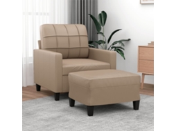 Vidaxl Poltrona Com Apoio De Pés 60 Cm Couro Artificial Cappuccino