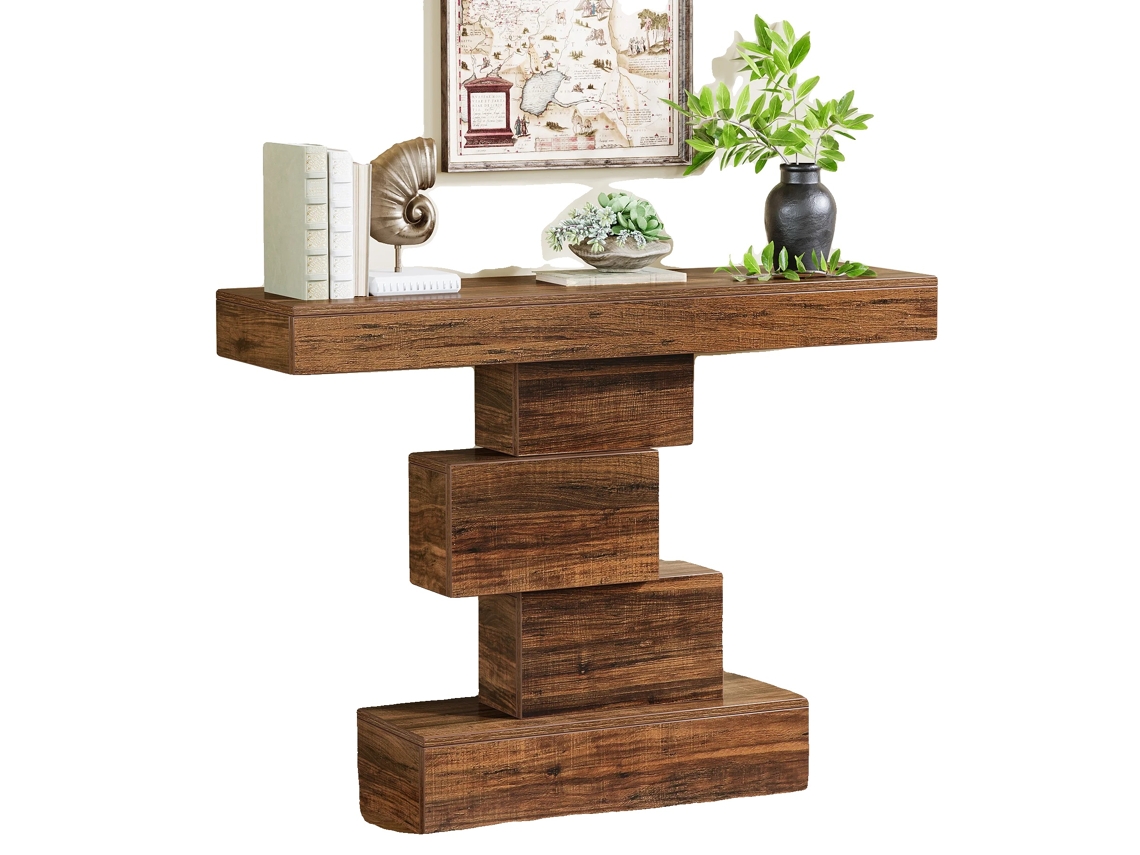 Mesa De Console, Estilo Moderno Minimalista, Design Que Economiza Espaço, Marrom