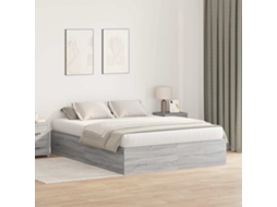 Estrado de Cama com Arrumação Cinza Sonoma 140x200 cm MAISON EXCLUSIVE