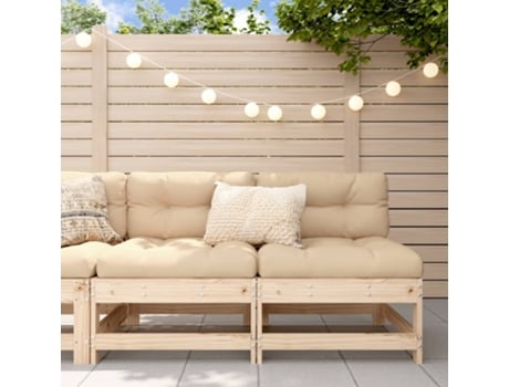 Conjunto 2 Sofás de Centro para Jardim Vida Xl Madeira de Pinho Maciça VIDAXL