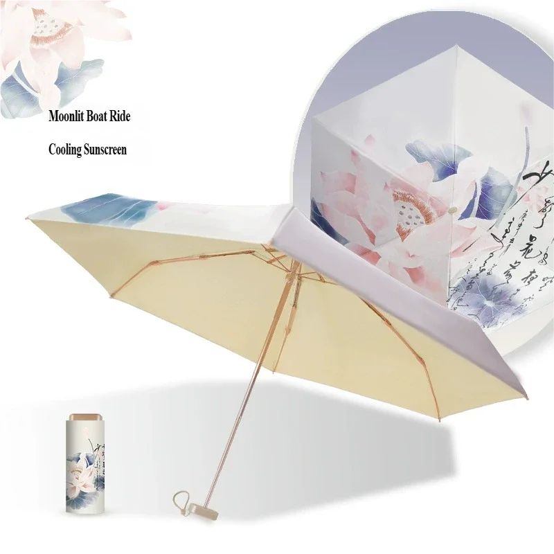 (estilo 6 6k) Guarda-sol Estampado Com Revestimento Colorido, Guarda-chuva De Papelão, Proteção Uv