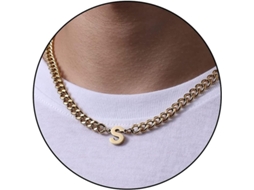 2026 cadena de Eslabón Cubano Con Colgante de Letra Inicial A z Acero Inoxidable 6.5mm 18+2 Pulgadas Regalo de Joyería para Hombres Mujeres Niños