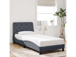 Vidaxl Estrutura de Cama Sem Colchão 80x200 Cm Veludo Cinzento escuro