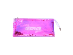 Organizador De Lápices Transparente Con Brillo Estuche Portátil Para Escolar Artístico (6)