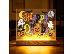 Luminária Noturna Diy De Outubro Com Base Madeira Para Adultos E Iniciantes Decoração Mesa Mulheres Homens, Escritório