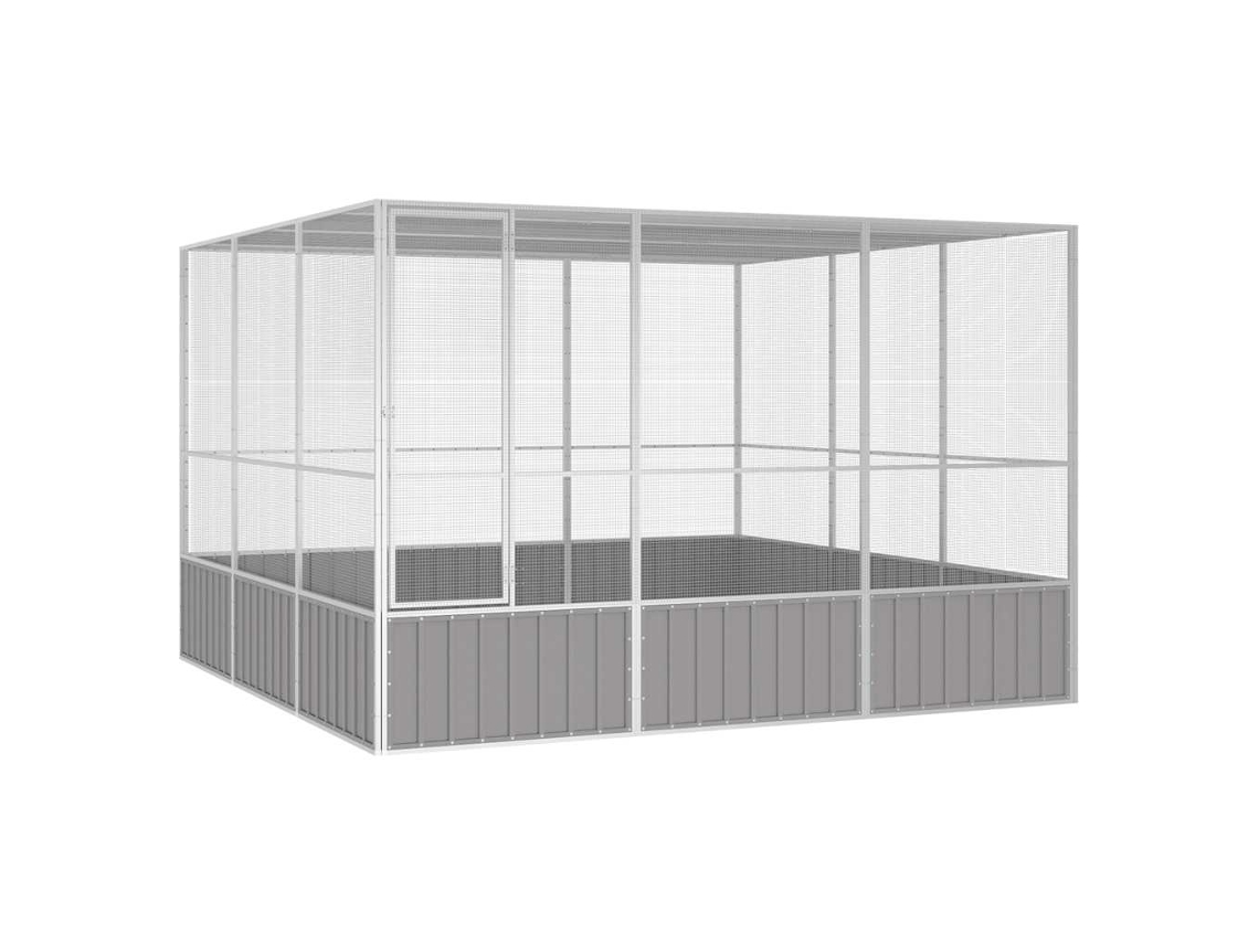 Vidaxl Gaiola P/ Pássaros 302,5x324,5x211,5cm Aço Galvanizado Cinzento