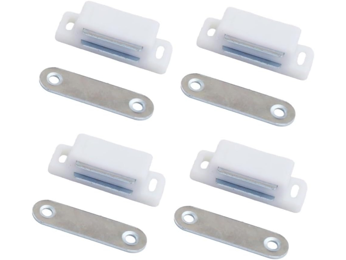 Conjunto De 4-fechos Magnéticos Em Plástico Abs Para Portas Armários E Gabinetes, Com Ímã Em Aço Laminado A Frio E