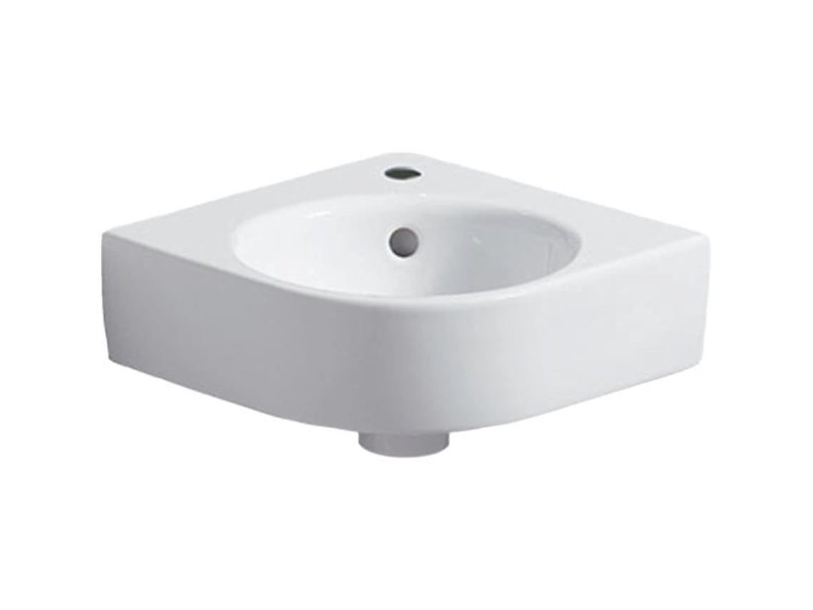 Lava-Mãos de Canto GEBERIT Renova Compact Furo Central para Torneira Branco