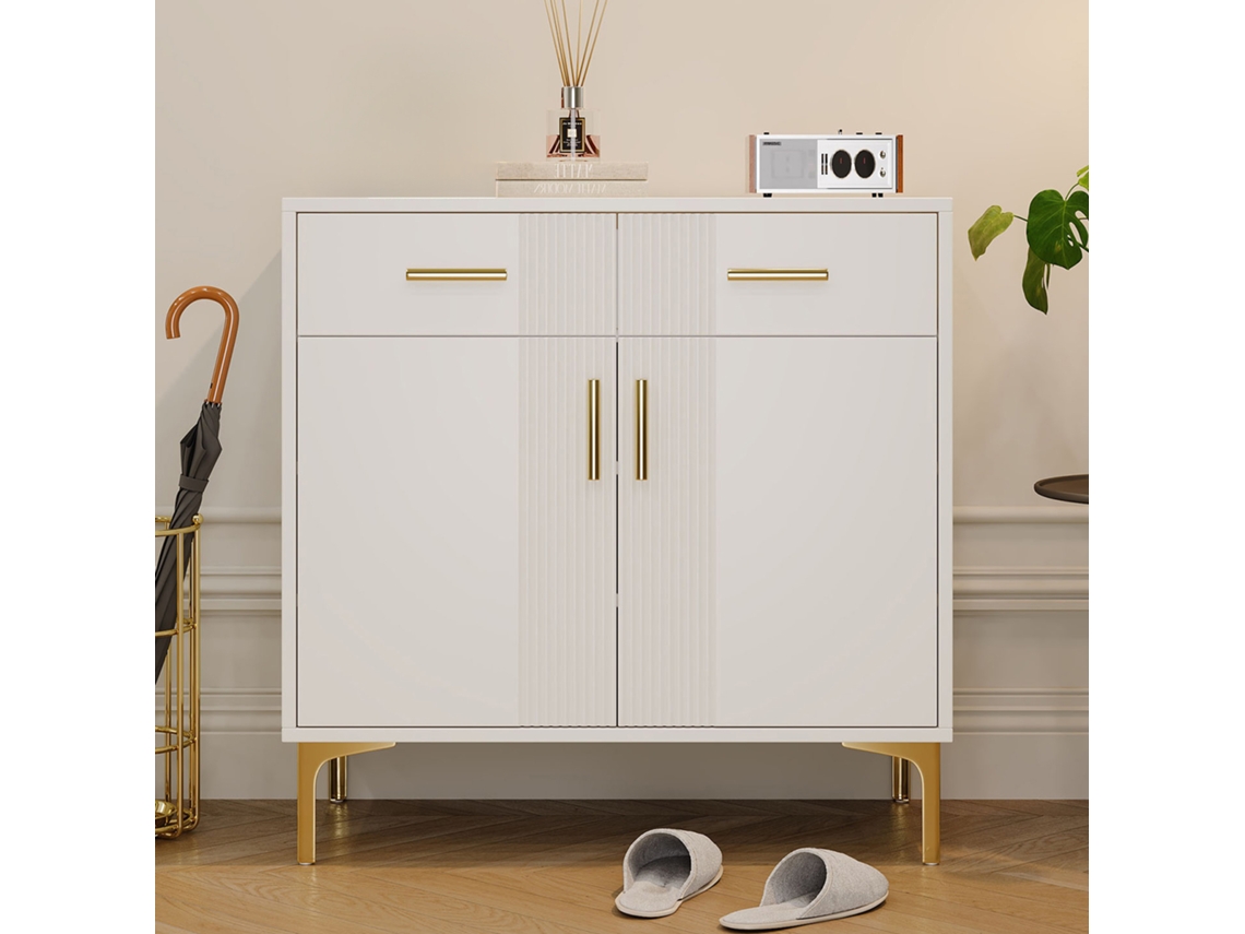 Cômoda 80x35x79,5cm, 2 Portas, 2 Gavetas, Metal.-xm