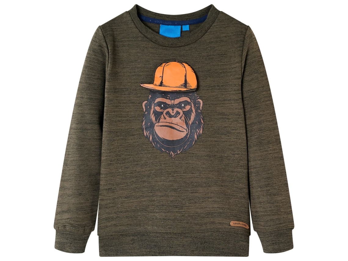 Sweatshirt Para Criança Caqui-escuro Mesclado 104