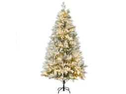 Árvore de Natal Artificial Nevada 180 Cm com 300 Luzes Led 577 Ramos e Base Dobrável Verde FYNTERA EUROPA