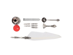 Caneta de Pena Europeia Antiga para Caligrafia Decoração Casa Presente Branco