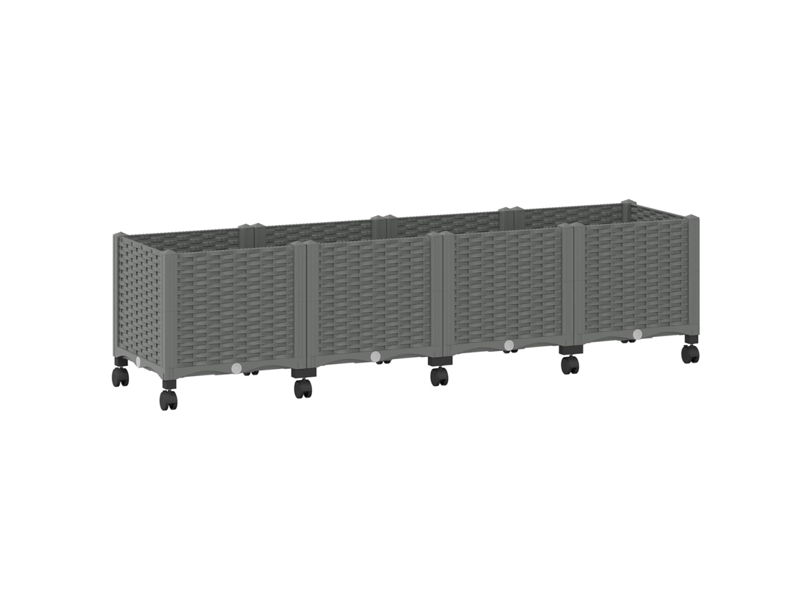Conjunto 1 Vaso De Jardim Vidaxl Cinzento-claro Polipropileno (160 X 40 X 48 Cm)