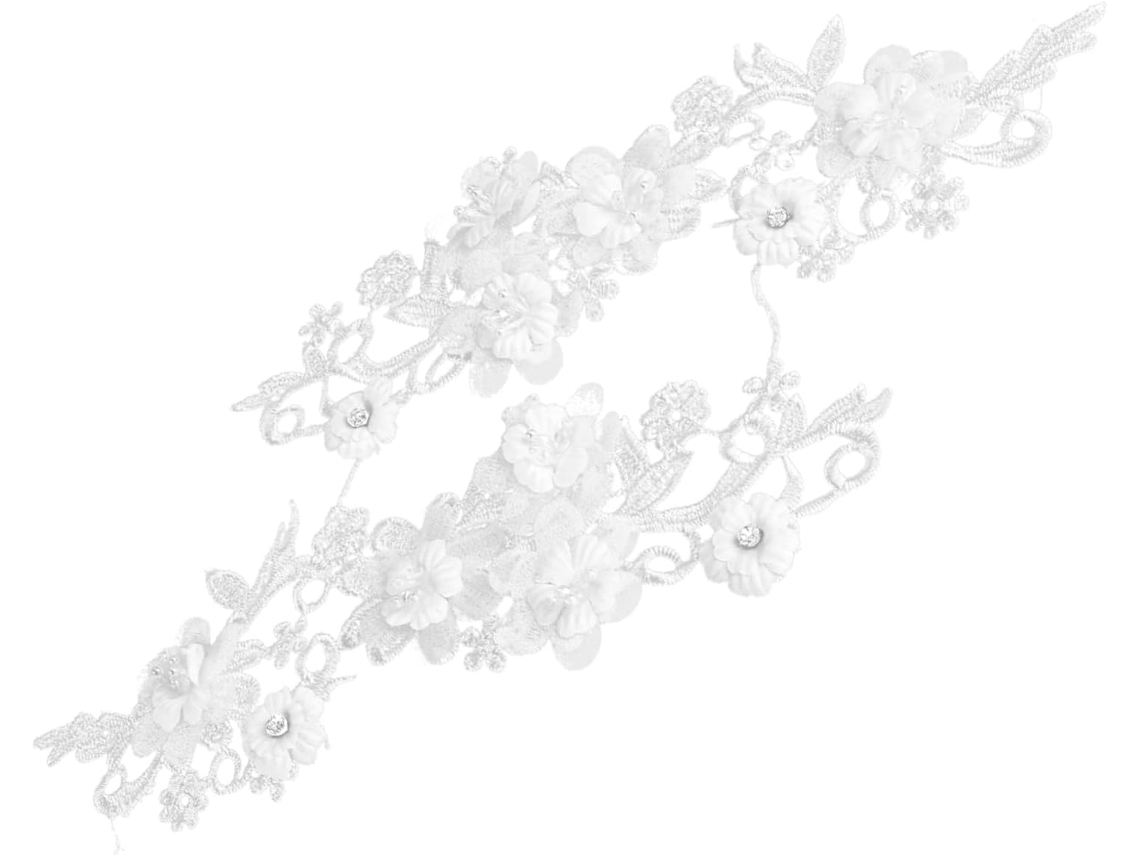 1 Par De Fitas De Renda Com Miçangas Para Decoração De Casamento