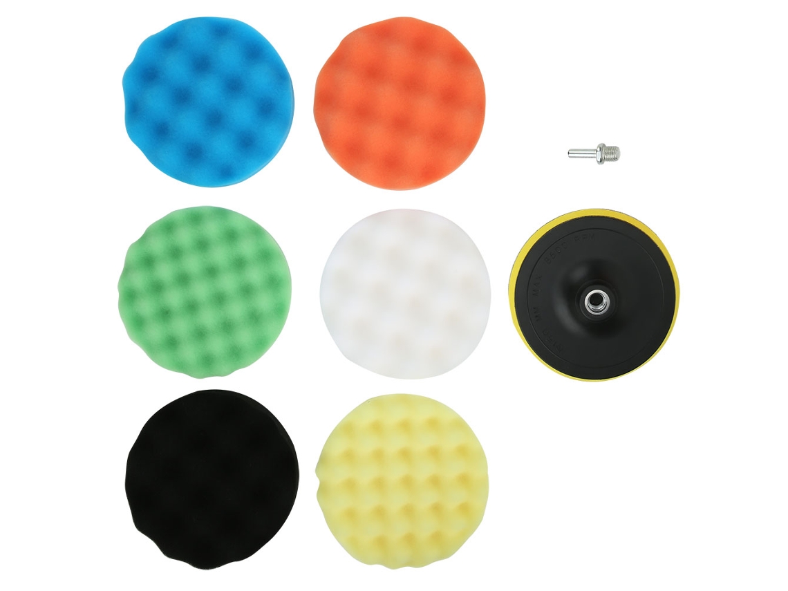 Kit De 8 Esponjas De Polimento Redondas De 6 Polegadas, Ferramentas Abrasivas De Polimento Onduladas Para Remover Arranhões