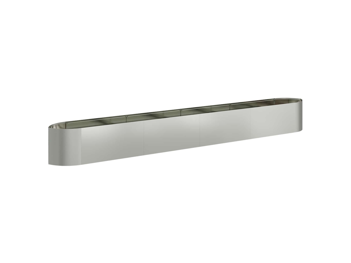 Conjunto 1 Jardineira Elevada Vidaxl Prateado Metal (380 X 40 X 40 Cm)
