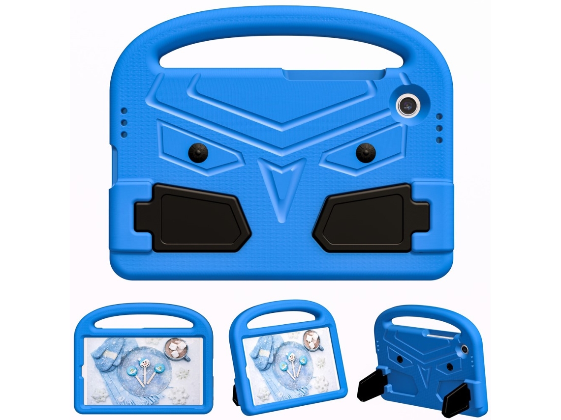 Capa infantil para Samsung Galaxy Tab A9 com alça e suporte, azul