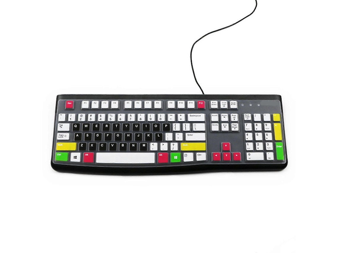 Capa De Teclado Para Teclado Com Fio K120 Mk120, Silicone, Ergonômica, Branca Everley891