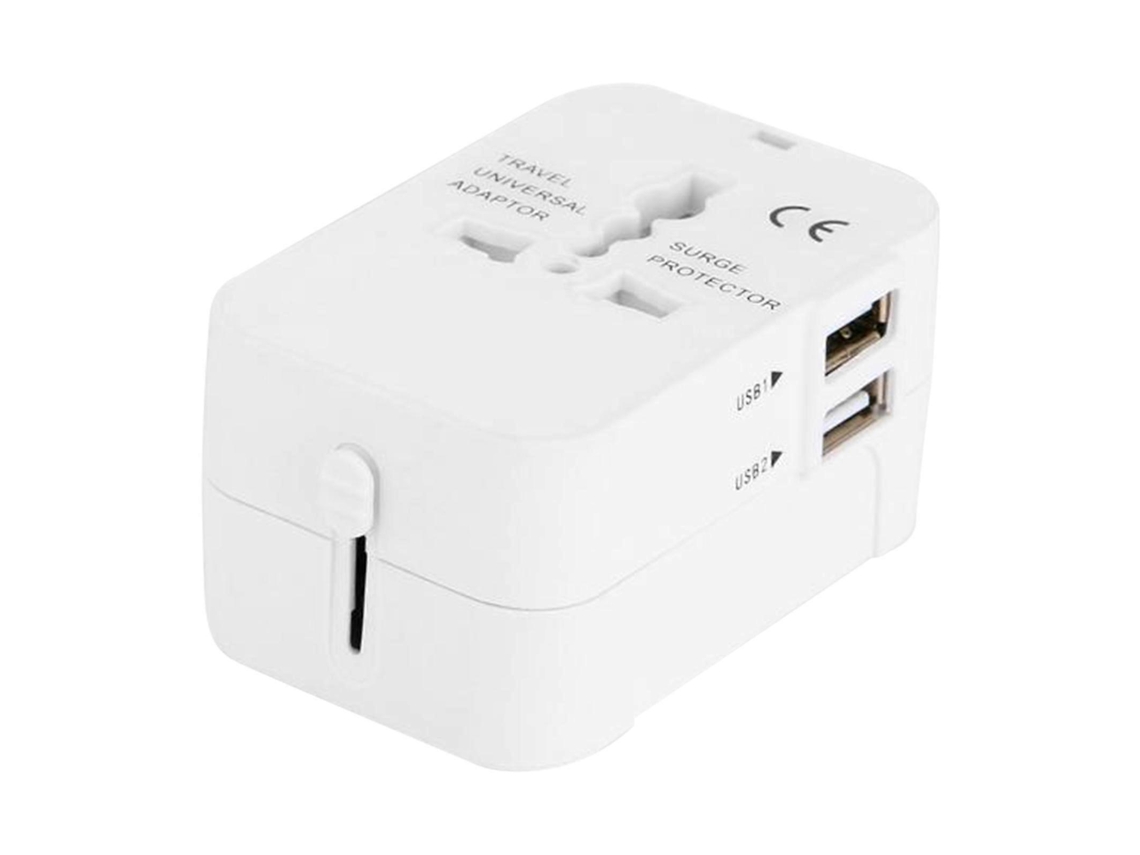Adaptador de viagem internacional AQUAFORGE, com 2 portas USB