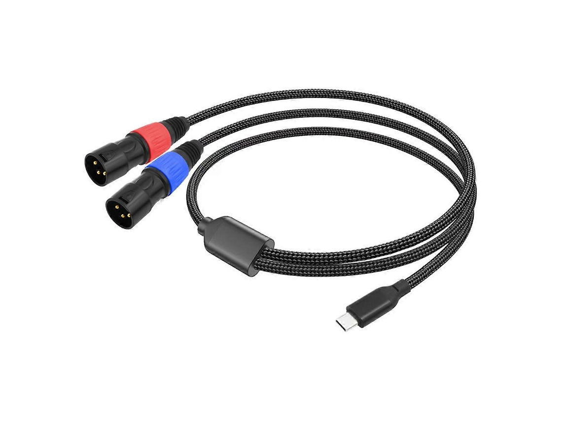 Xj Cabo De Áudio Auxiliar Usb, C Para Xlr Duplo Macho, 300 Cm