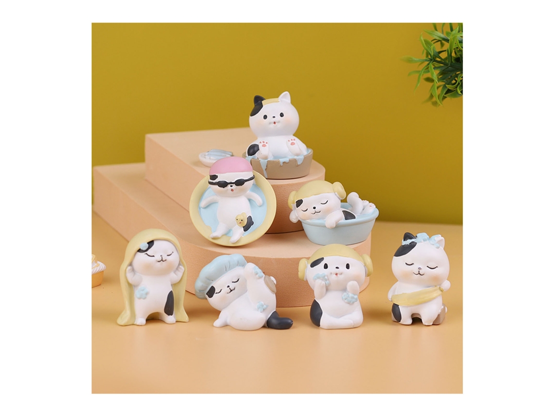 8 Figurinas Animais LAXISCREED Cute Resina