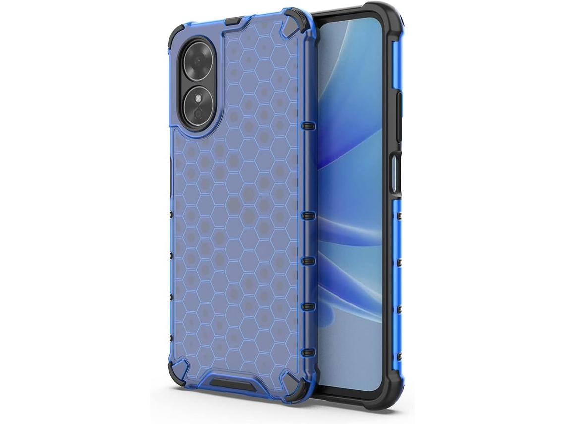 Capa Protetora Canto Proteção para Oppo Oppo A17/A17K HONGWE. Silicone Anti-Choque Resistente Azul