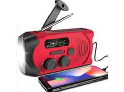 Rádio Portátil Am/fm Fluky Solar, Rádio De Emergência Recarregável Por Usb Com Bateria Externa De 2000 Mah, Lanterna Led E Alarme Sos. Olysi Shop