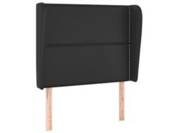 Headboard, Headboards Vidaxl Preto Couro Artificial (103 X 23 X 118/128 Cm)