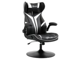 Cadeira Gaming, Cadeira Giratória Ergonômica para Jogos, Altura Ajustável, Apoios de Braço Reveláveis, Almofada de Encosto de Cabeça Incluída