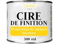 Cera de Acabamento Incolor CREATIVE DECO 500Ml Verniz Transparente Transparente Luz Brilhante Proteção de Móveis de Madeira Parquet