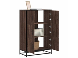 Armario alto 68x35x106,5 cm Madera y metal Roble marrón